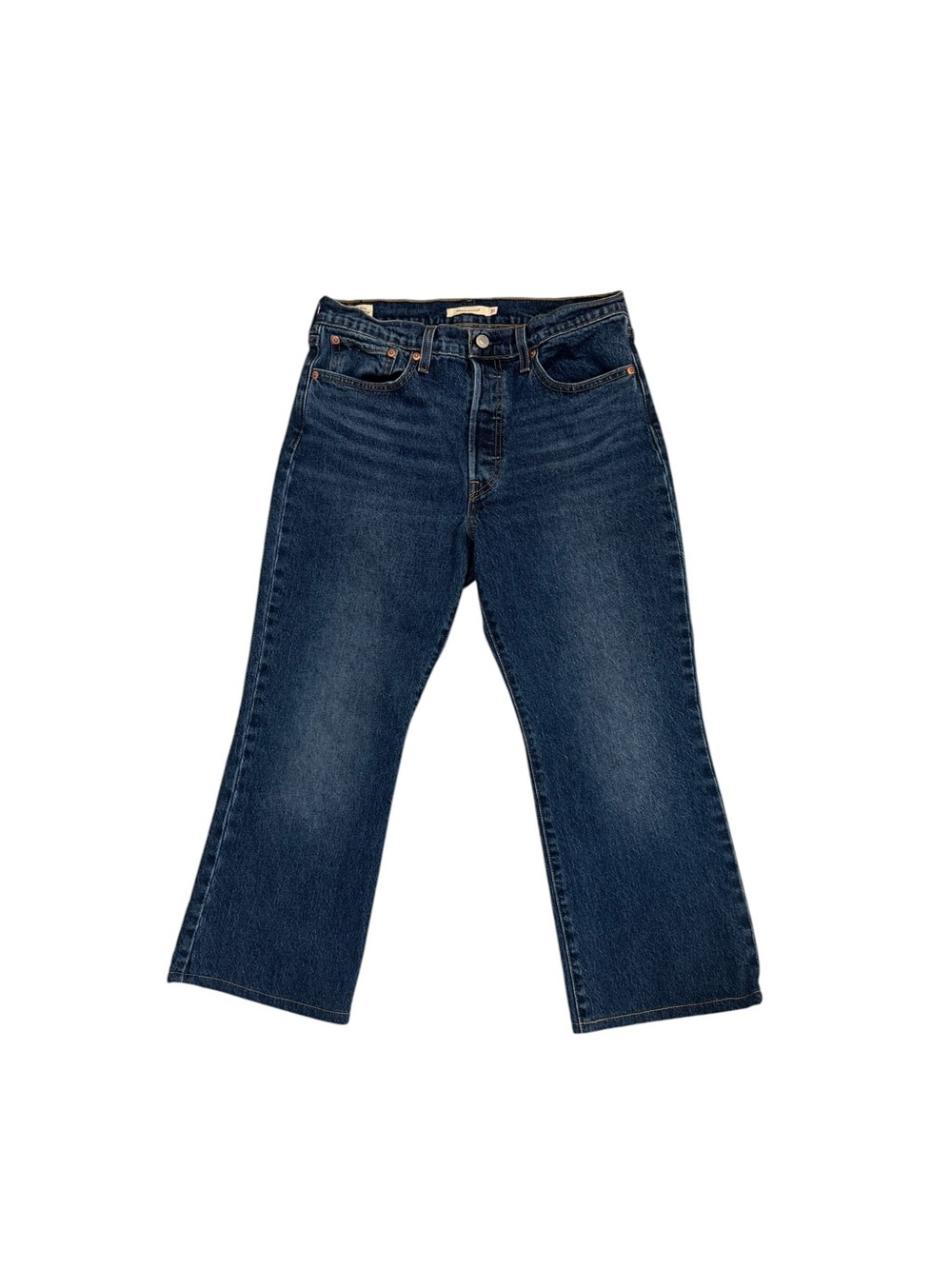 Levi’s Premium Wedgie Bootcut Jeans Size 30 Cropped Wide Leg Medium Wash
